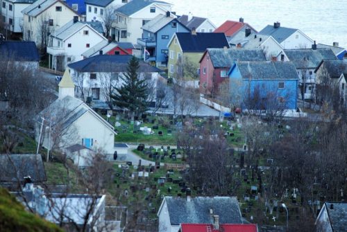 Friedhof mit Kapelle.